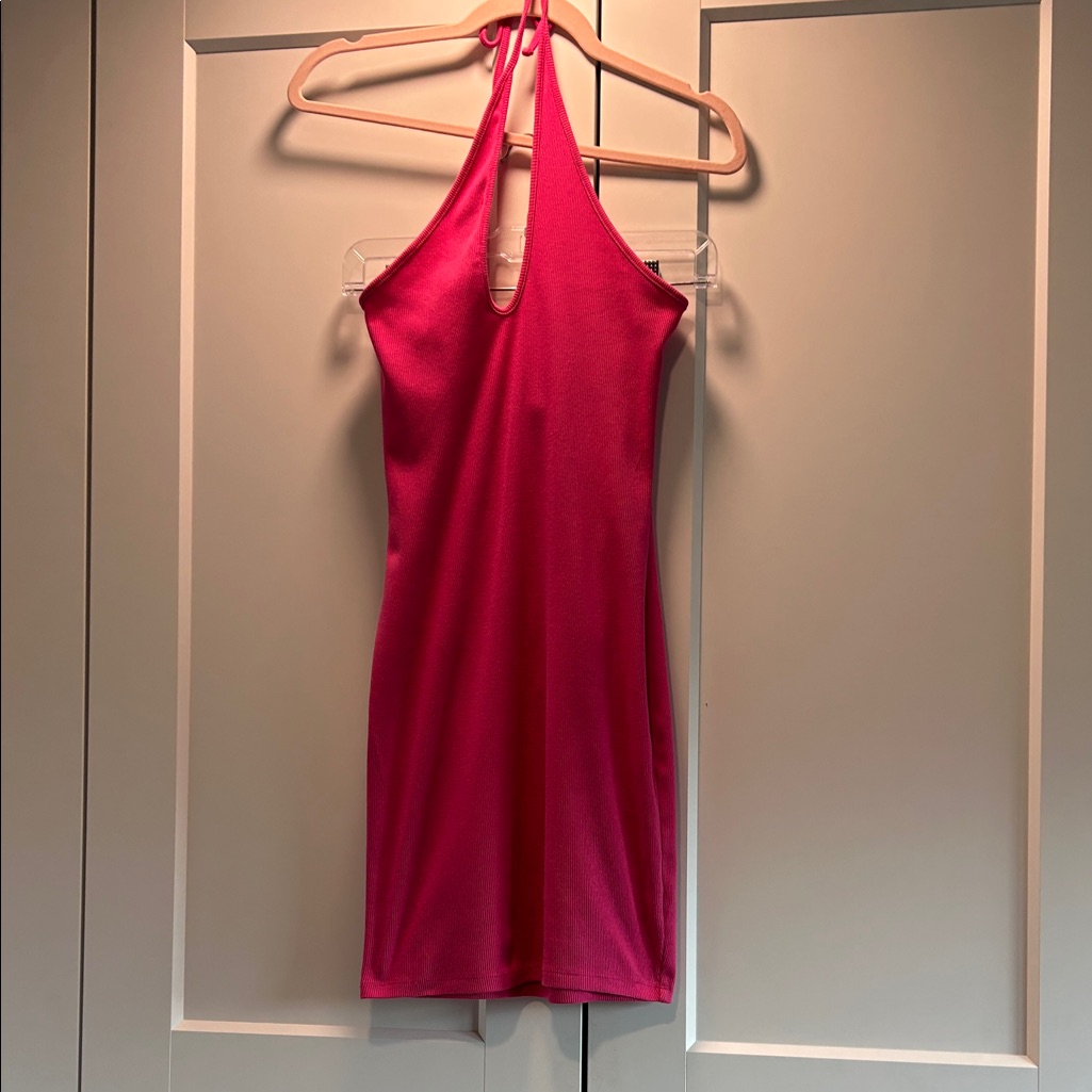 Wild Fable Hot Pink Halter Mini Dress